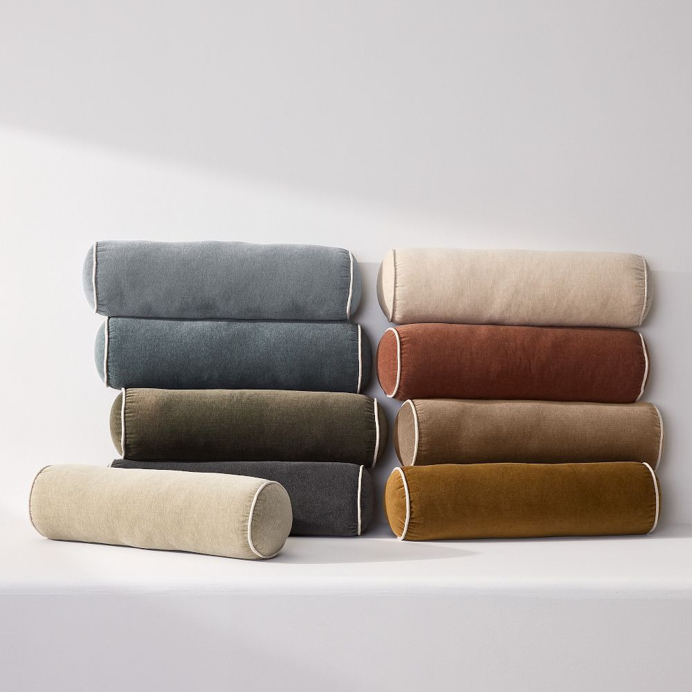 Classic Cotton Velvet Bolster Pillow | West Elm (US)
