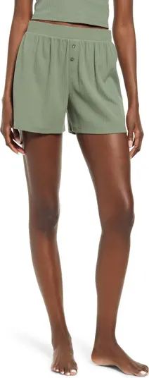 Rib Organic Cotton Blend Sleep Shorts | Nordstrom