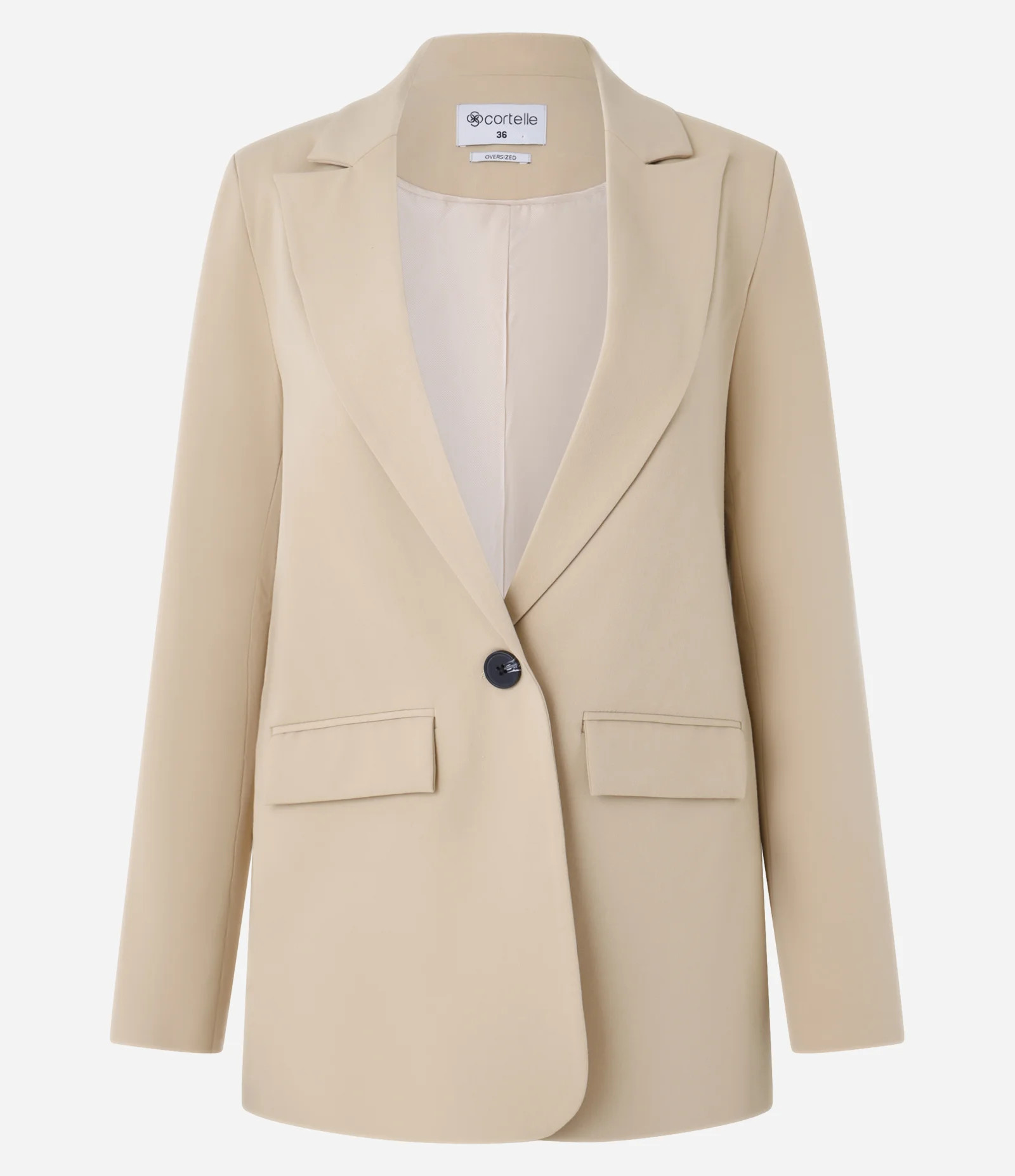 Blazer Oversized Alfaiatado com Botão Único Bege - Lojas Renner | Renner (BR)