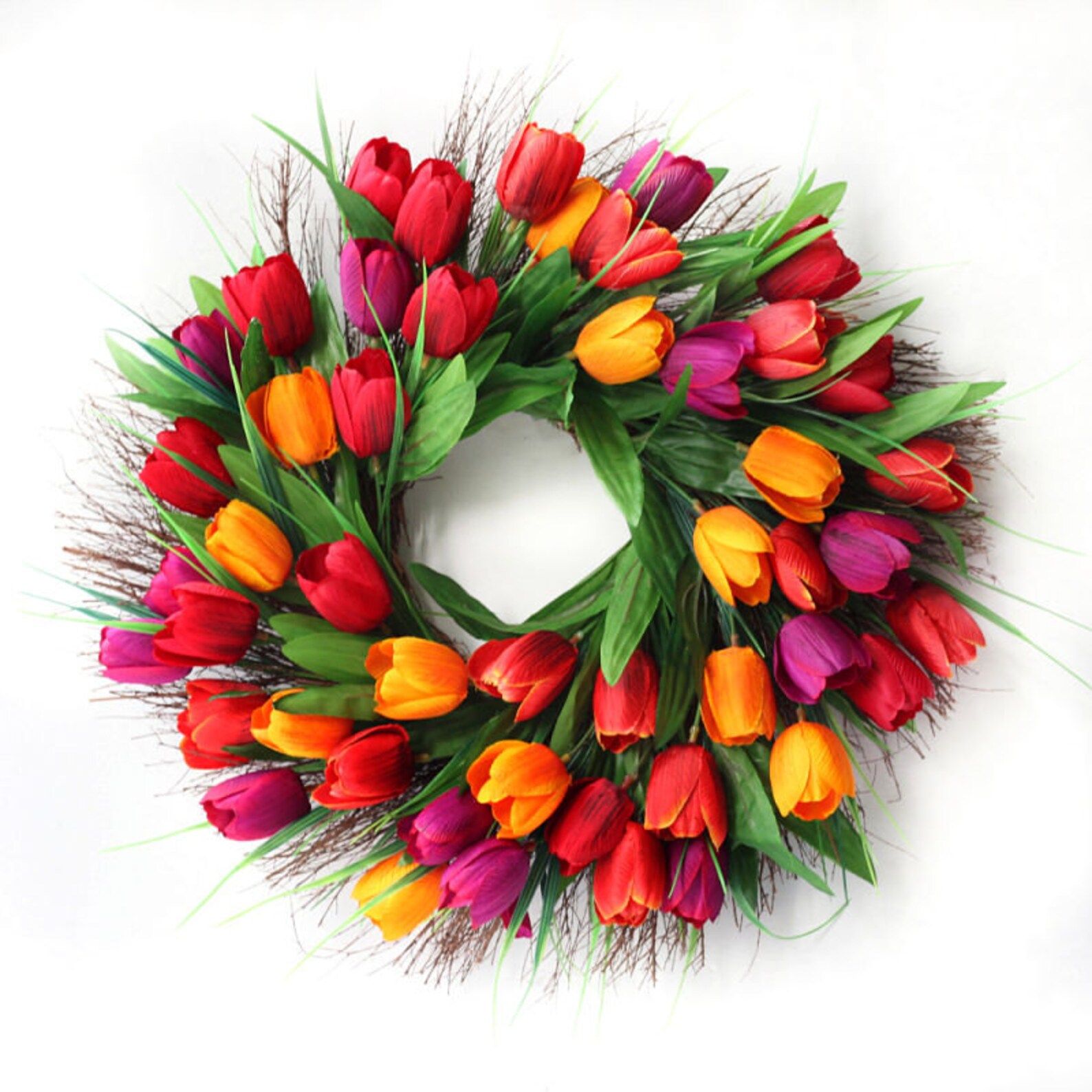18 Tulip Wreath Front Door Wreath | Etsy | Etsy (US)