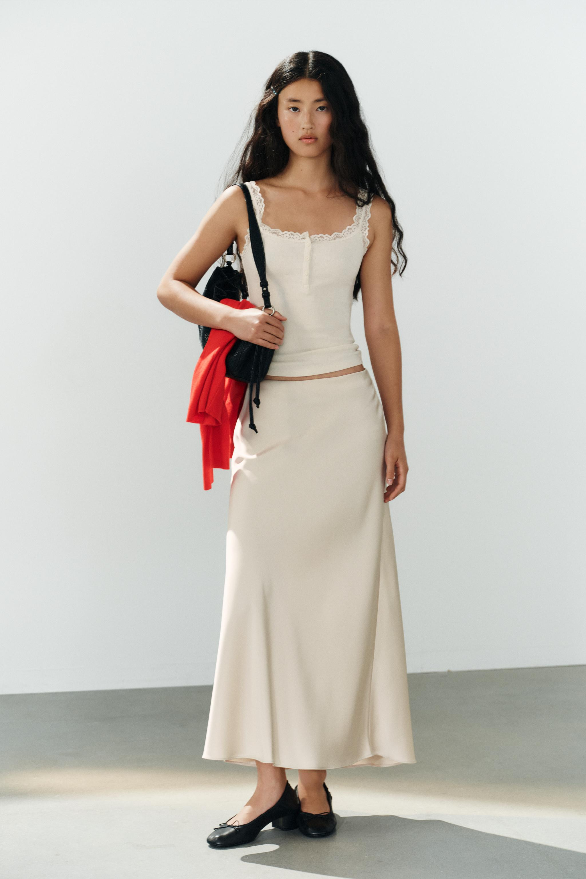 SATIN MIDI SKIRT | Zara UK