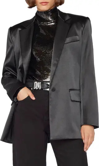 Strong Shoulder Satin Blazer | Nordstrom