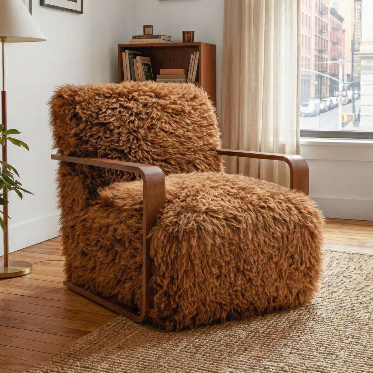 Harry Soft Long-Haired Upholstered Accent Chair | Wayfair North America