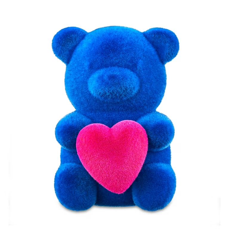 Valentine's Day 8 in Large Flocked Blue Bear Decor by Way To Celebrate - Walmart.com | Walmart (US)