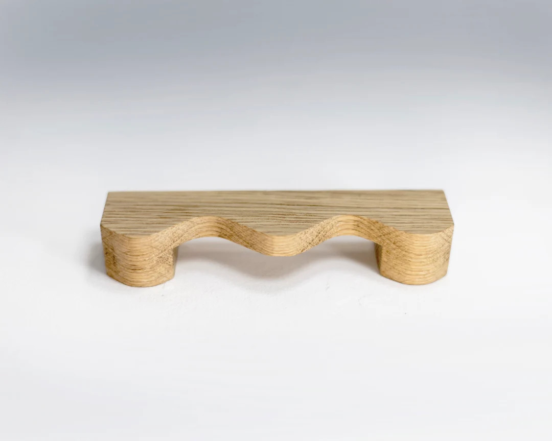 Wooden Wavy Handles for Cabinet Door Screws, Kitchen Drawers Pull. Fittings to Order for Desk, Dr... | Etsy (US)