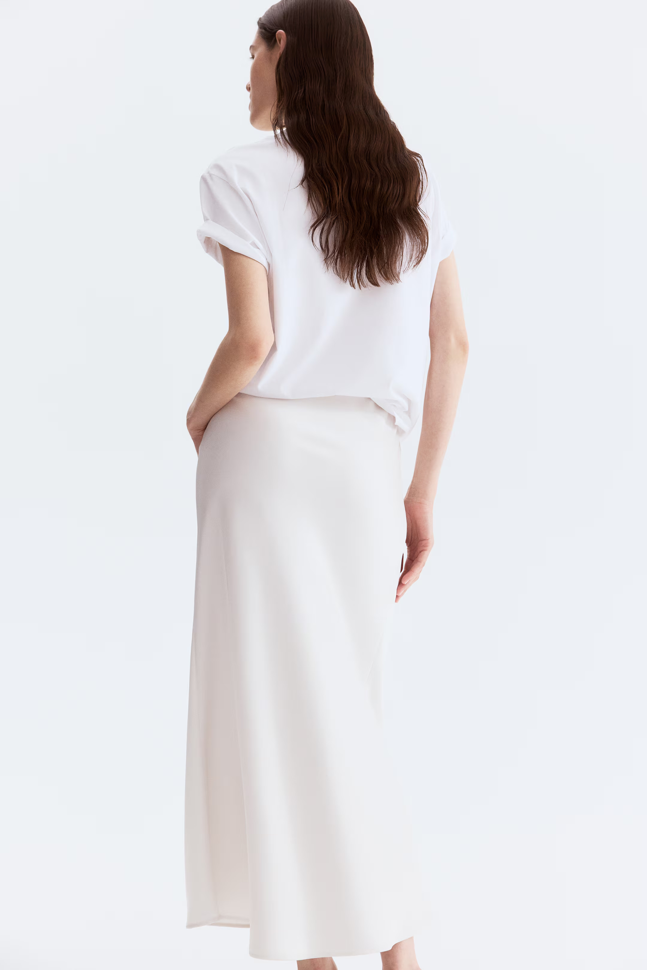 Midi Skirt - White - Ladies | H&M US | H&M (US + CA)