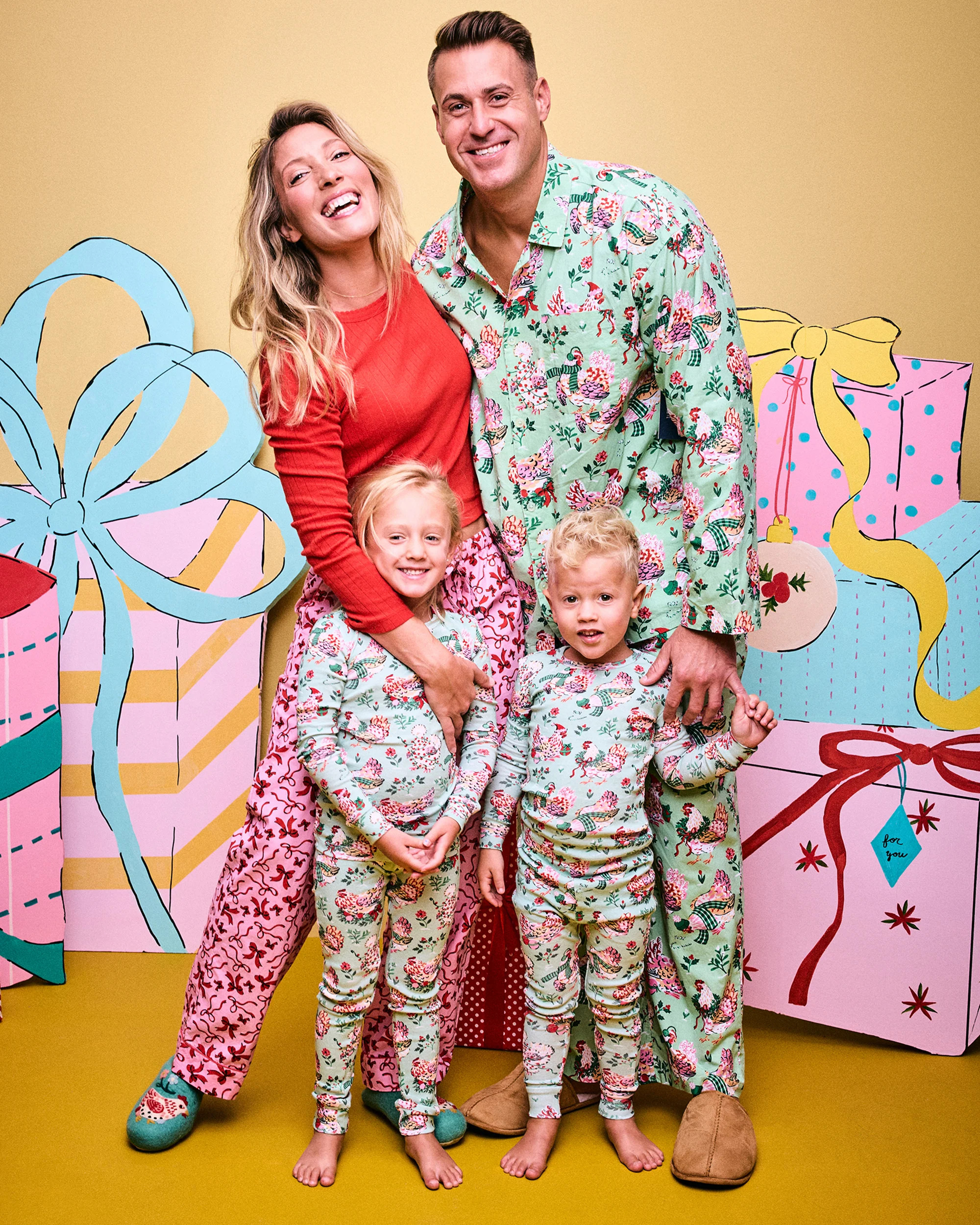 Holiday Hens - Kids Snug Fit PJ Set - Sage | Printfresh