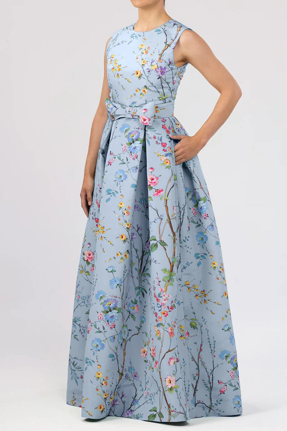 Grace Garden Reverie Silk Faille Ball Gown with Bow Belt | ALEXIA MARIA LLC