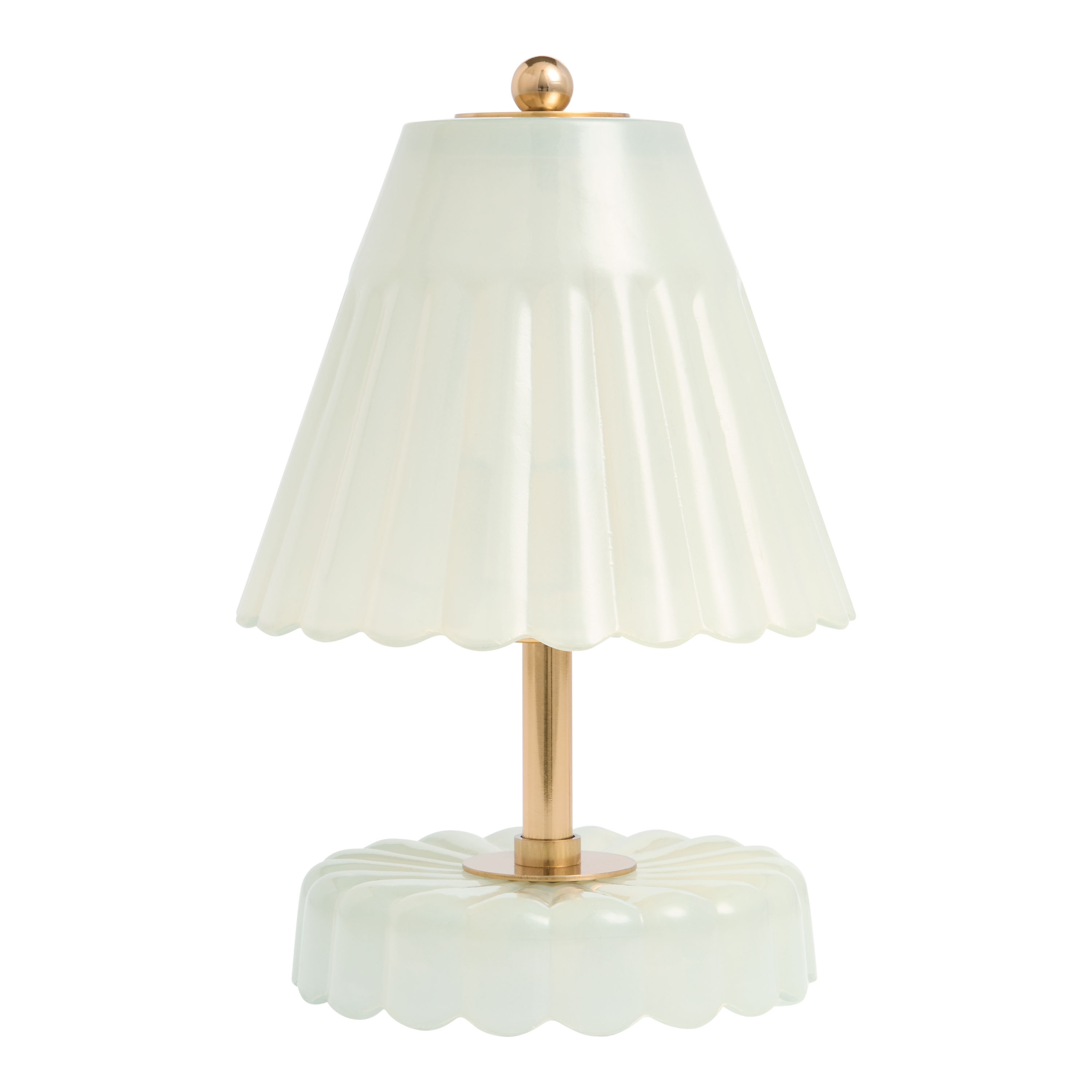 Daisy White Blown Glass Scalloped Empire Shade Accent Lamp | World Market