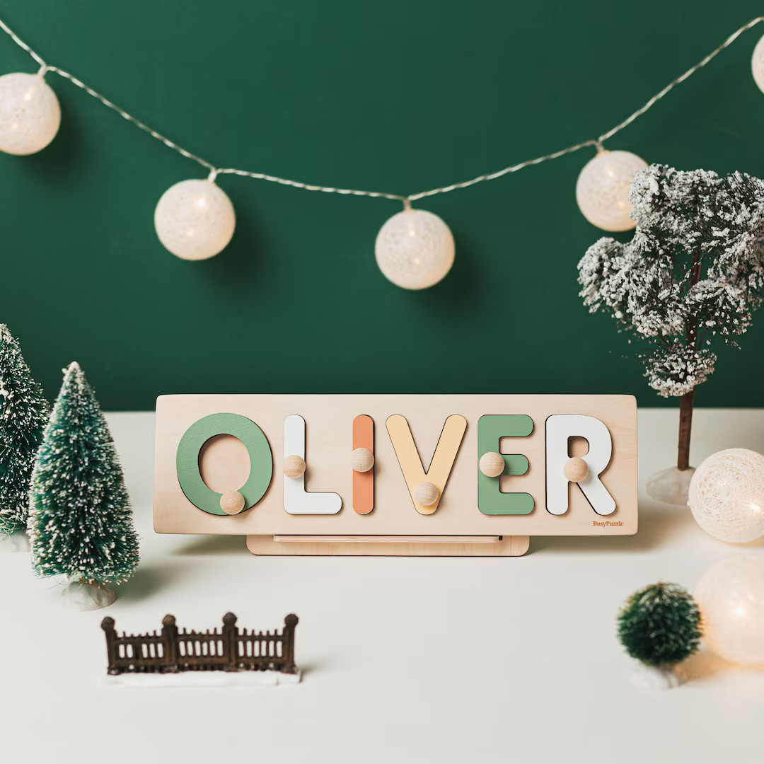 Personalized Name Puzzle With Pegs Montessori Toys Baby - Etsy | Etsy (US)