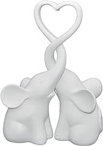 MONMOB 2PCS 9" Tall Elephant Love Ornament Loving Elephant Figurines Elephant Decorations Animal ... | Amazon (US)