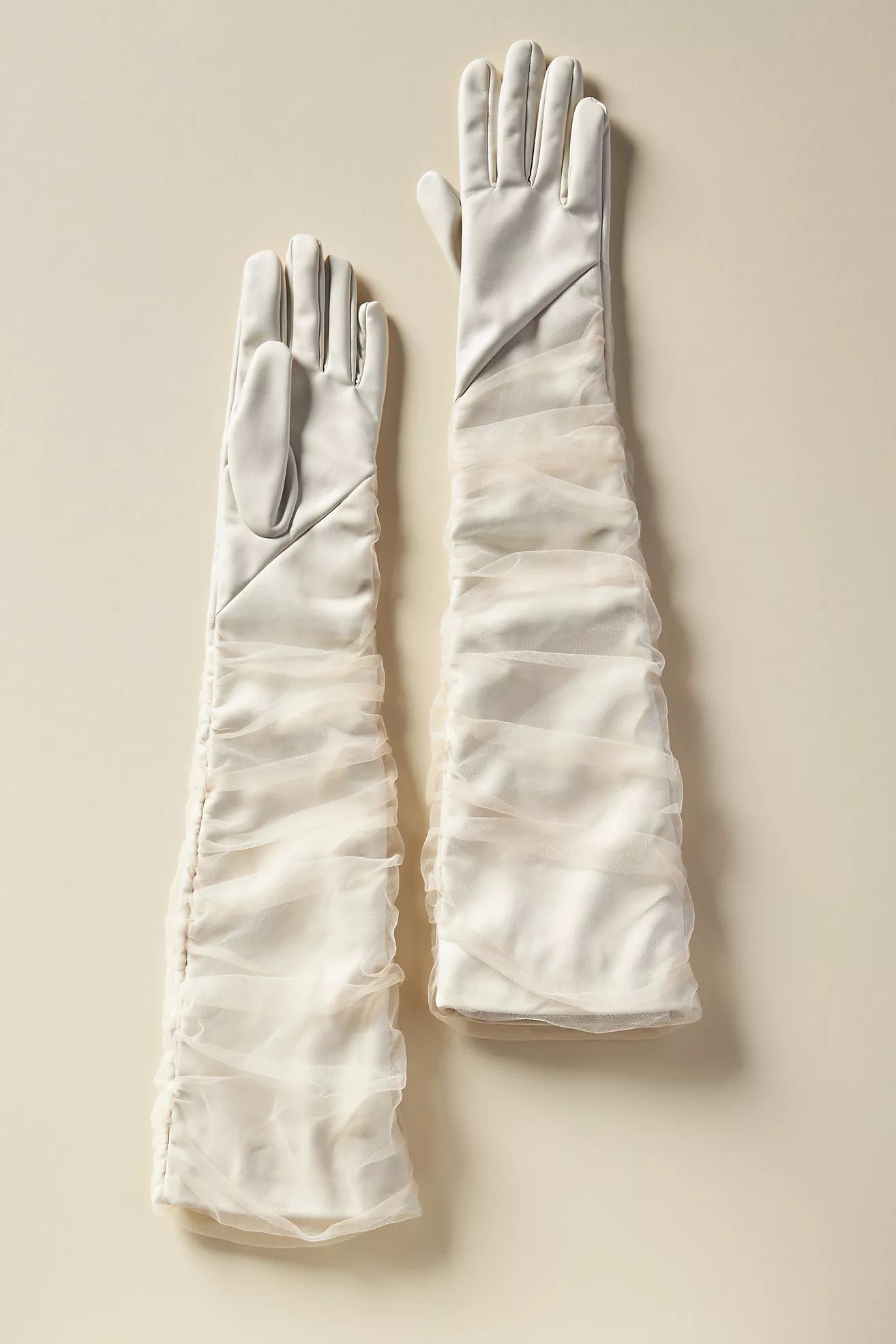 Lamarque Tulle Faux Leather Gloves | Anthropologie (US)