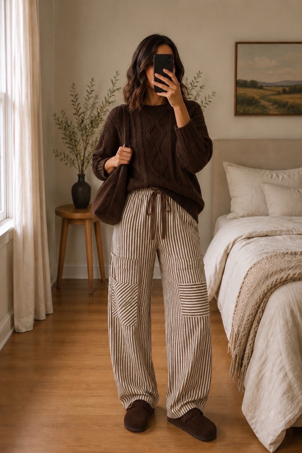 Amazon fall outfit perfection 🤎🍂 I’m loving all the chocolate brown right now! The oversized cable-knit sweater + striped barrel pants + cozy clogs make this such an easy everyday fall look. And that slouchy bag pulls it all together. Comfy, cute & perfect for everything from errands to school pickup. ✨

#AmazonFashion #AmazonFinds #FallOutfit #AmazonFallFashion #FallStyle #ChocolateBrown #CasualFallOutfit #LTKFinds #LTKFashion

#LTKSaleAlert #LTKSeasonal #LTKootd
