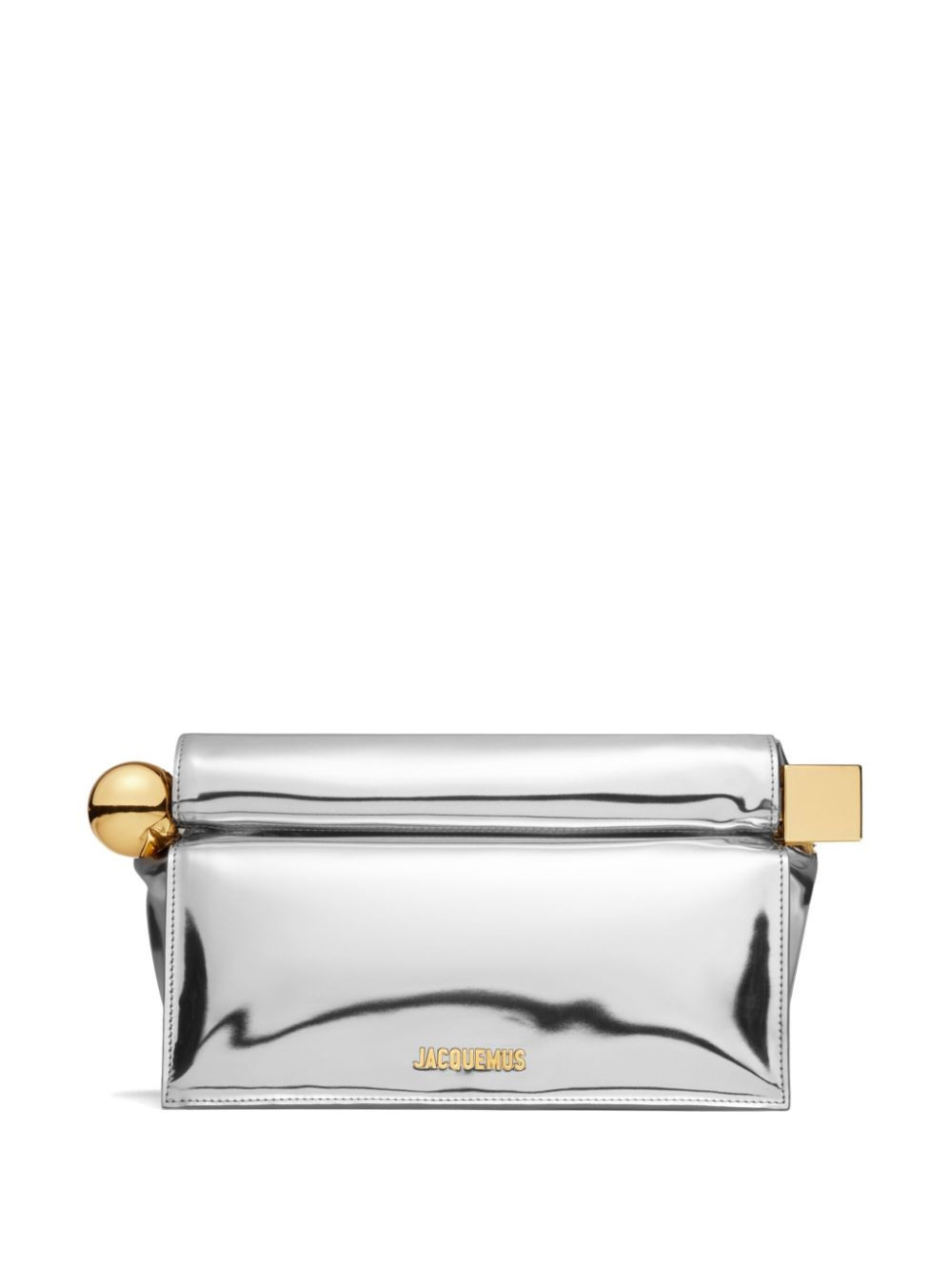 Jacquemus Rond Carré clutch bag - Silver | Farfetch Global