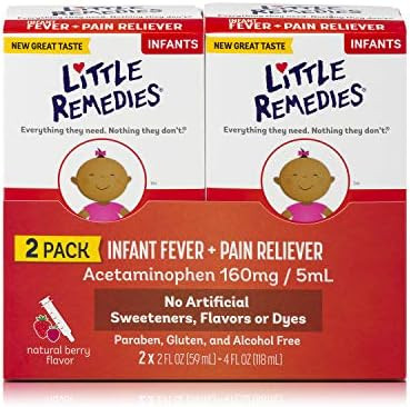 Little Remedies Infant Fever & Pain Reliever, Natural Berry Flavor, 2 Fl Oz (Pack of 2) | Amazon (US)