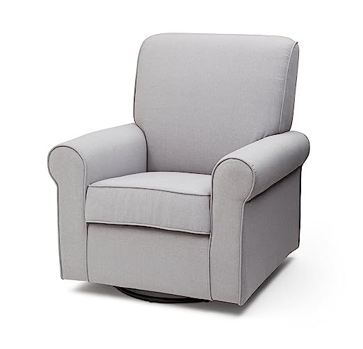 Delta Children Avery Upholstered Glider Swivel Rocker Chair, Heather Grey | Amazon (US)