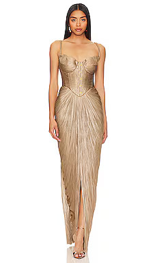 Maria Lucia Hohan Noemie Gown in Bronze Jade from Revolve.com | Revolve Clothing (Global)