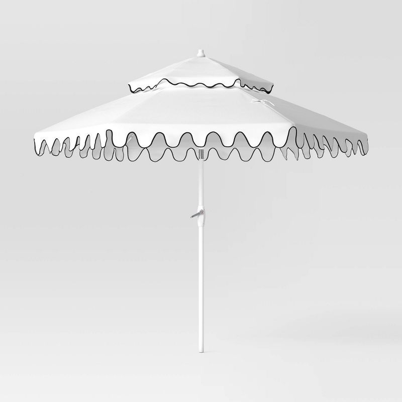 9'x9' Scalloped Patio Umbrella - White Pole - Threshold™ | Target