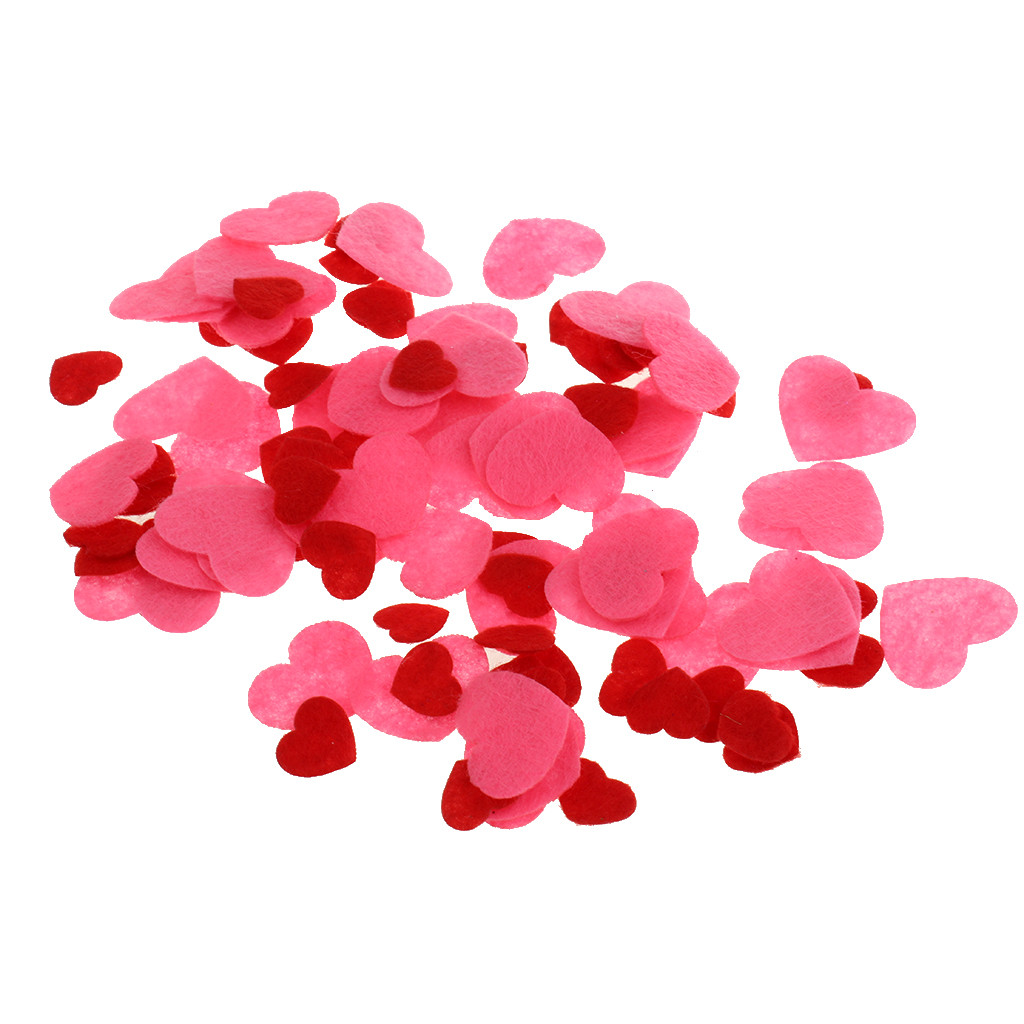 100x Mixed Heart Shape Non-woven Felt for Wedding Scrapbooking Cardmaking - Walmart.com | Walmart (US)