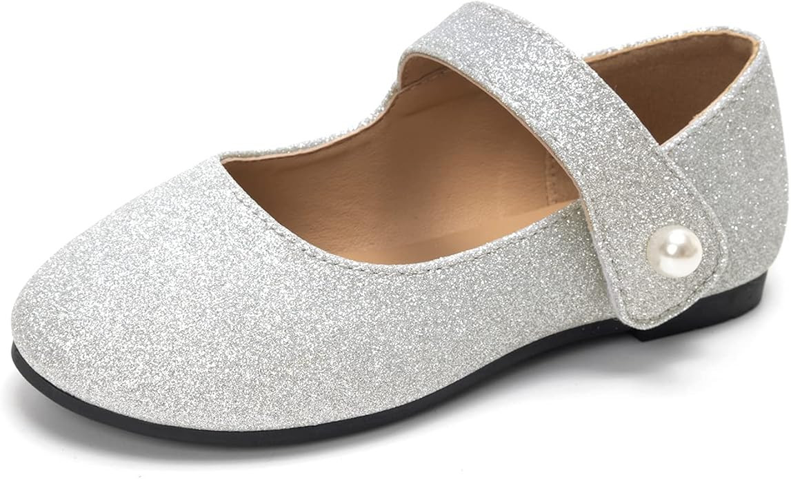 FUNKYMONKEY Toddler/Little Girl Mary Jane Dress Shoes Casual Slip on Ballet Flat | Amazon (US)