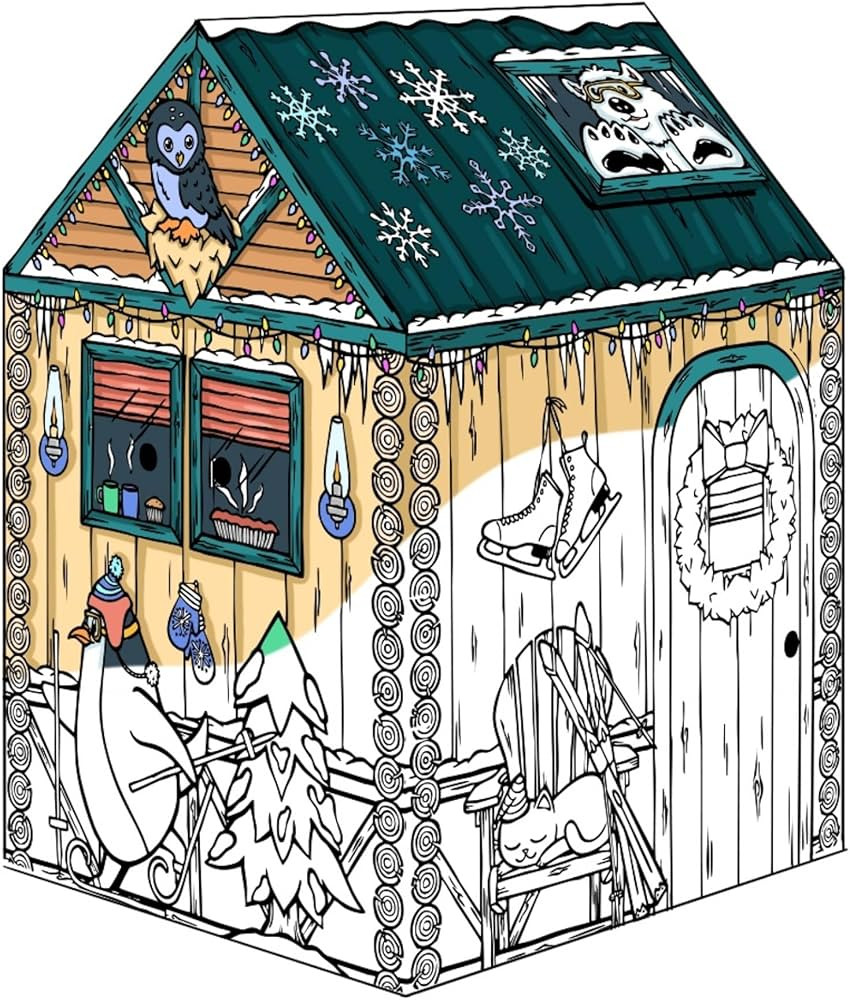 Bankers Box at Play Color in Winter Cottage Playhouse, Cardboard Playhouse and Life Size Craft Ac... | Amazon (US)