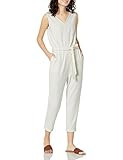 Amazon Brand - Daily Junior's Cozy Knit Sleeveless Tie-Waist Jumpsuit, Cream/White Marl, Large | Amazon (US)