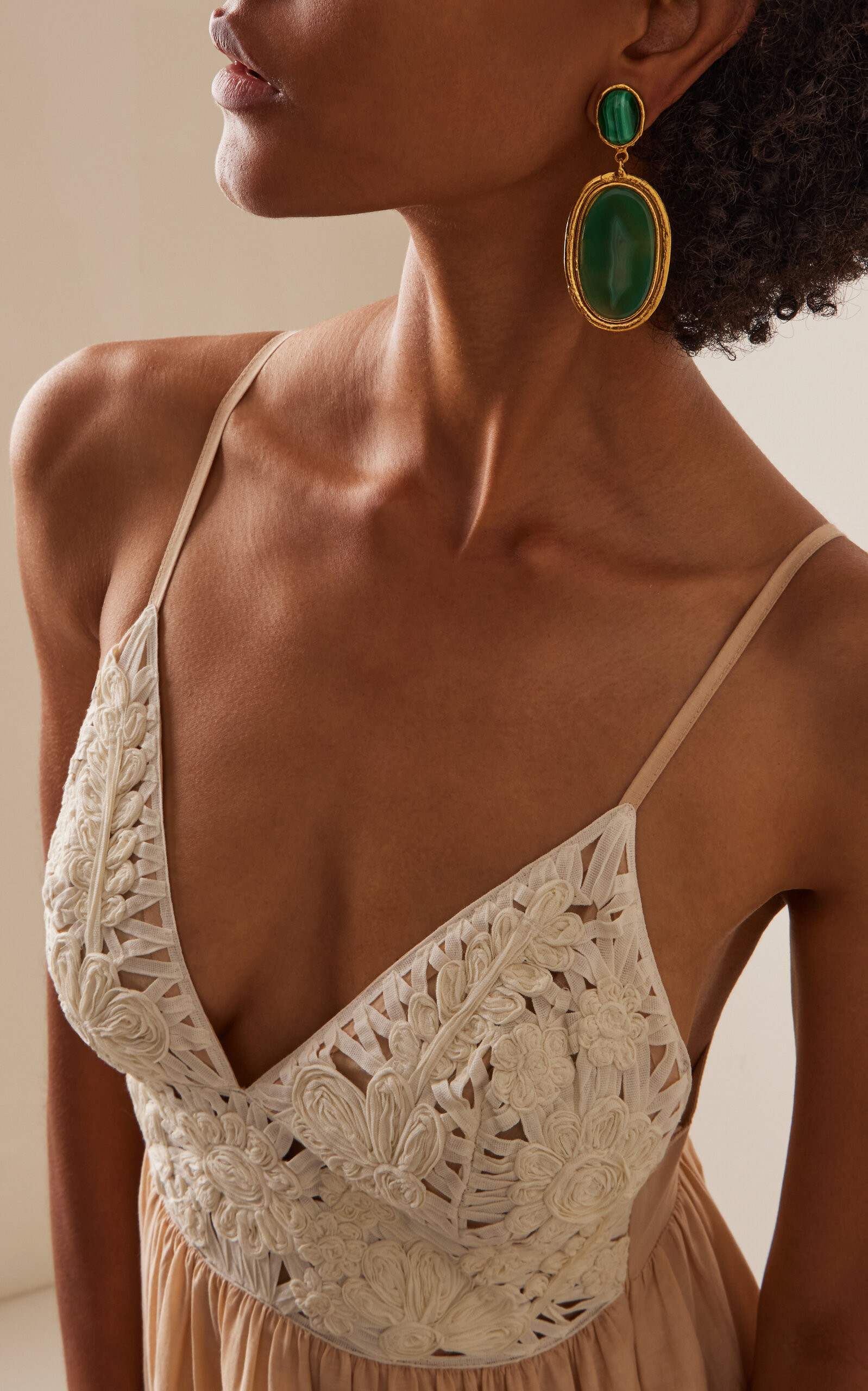 Dakota Malachite, Agate 22K Yellow Gold-Plated Earrings | Moda Operandi (Global)