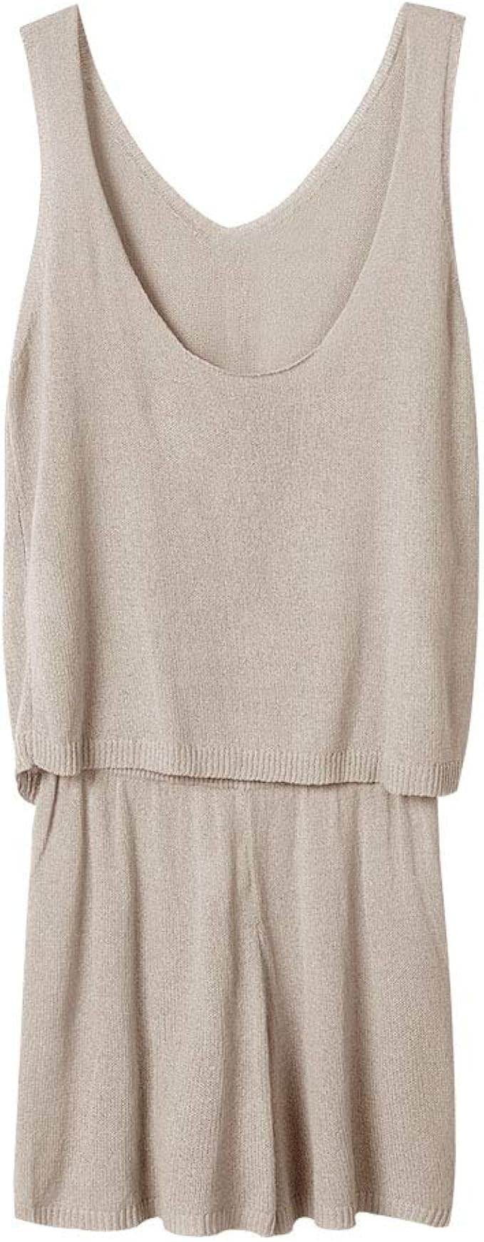 Women's Summer Lounge Sets Knit 2 Piece Outfits Tank Tops and Shorts Loungewear | Amazon (US)