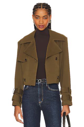 WeWoreWhat Cropped Trench Coat in Military Olive from Revolve.com | Revolve Clothing (Global)