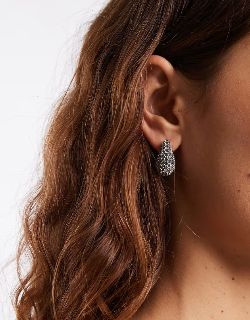 Accessorize sparkle tear drop earrings in silver | ASOS (Global)