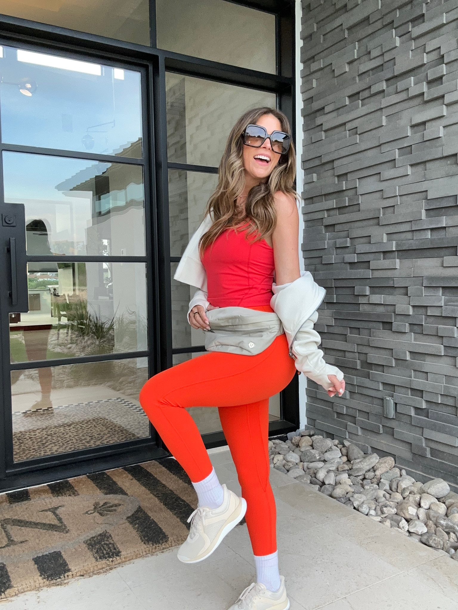 Orange hot sale lululemon leggings