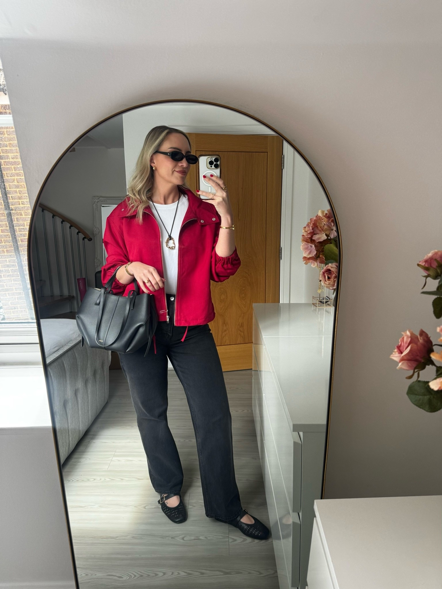 A smart casual outfit idea with a pop of colour ♥️ 

Red windbreaker jacket - size 12

#LTKspring #LTKshoes #LTKstyletip