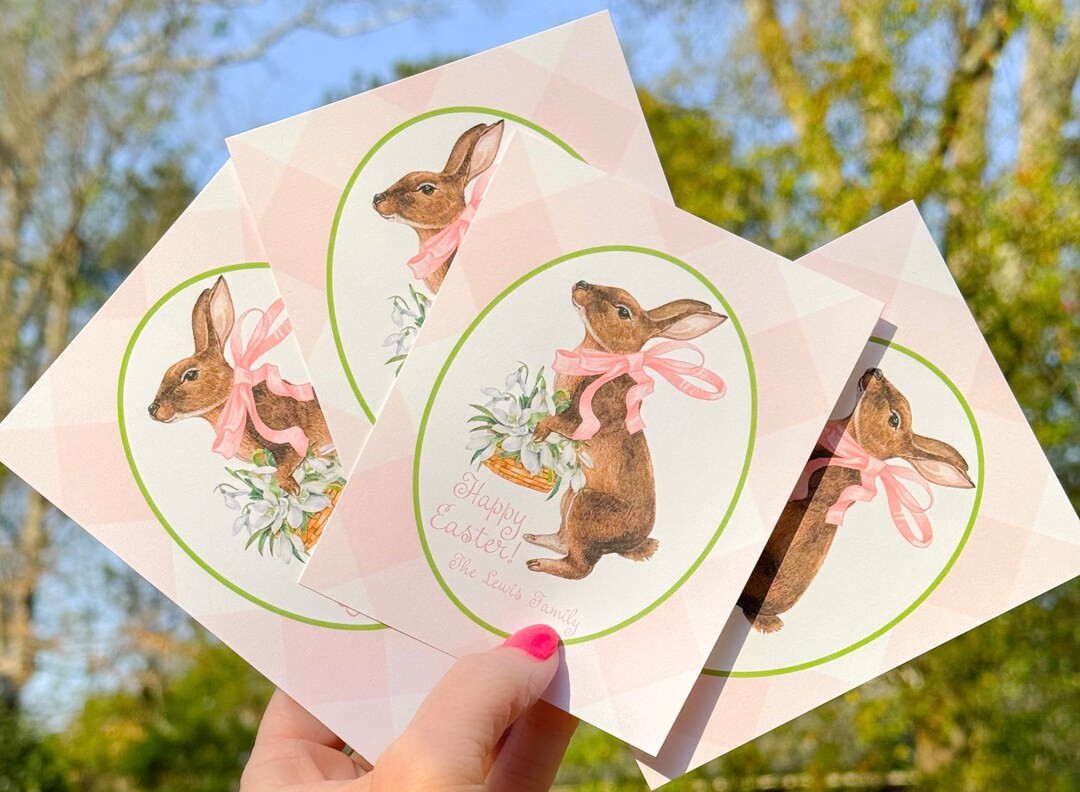 Vintage Rabbit Basket Tags - Etsy | Etsy (US)