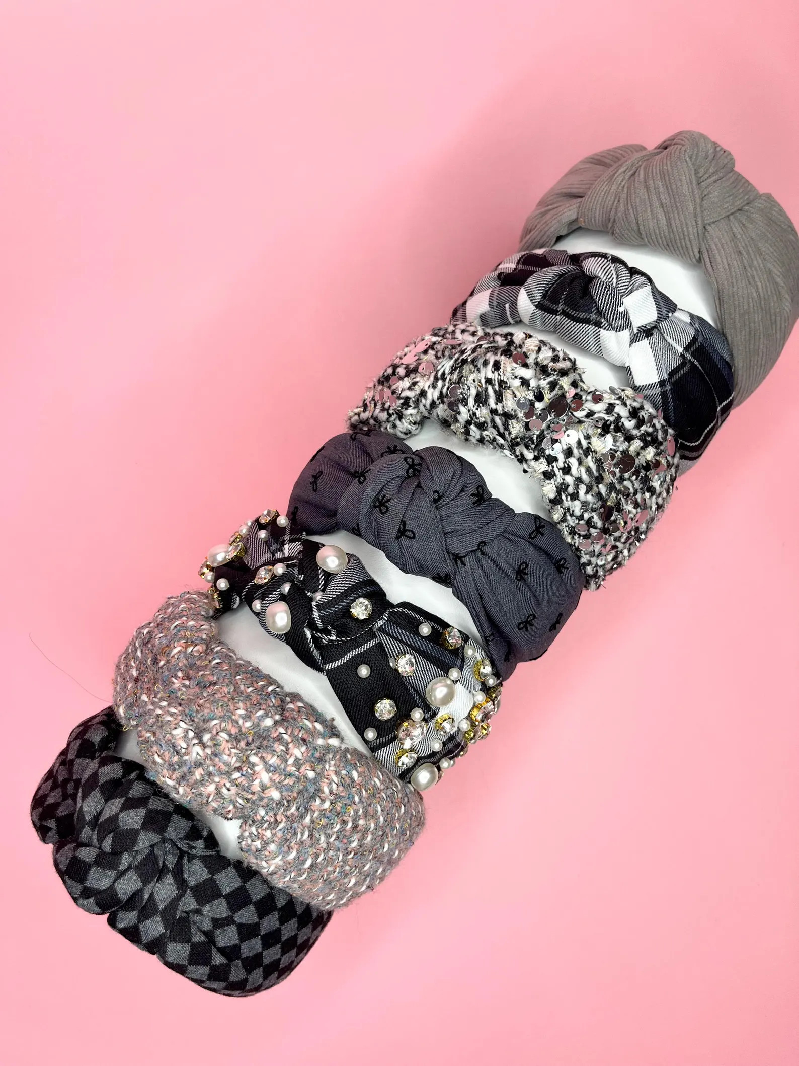 Jeweled Winter Headband, Tweed, Velvet, and Pearl Hair Accessory - Etsy | Etsy (US)