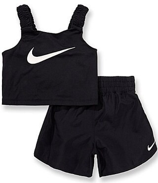 Nike Little Girls Bold Play Sleeveless Scoop Neck Logo Tank Top Shorts Set - 6X | Dillard's