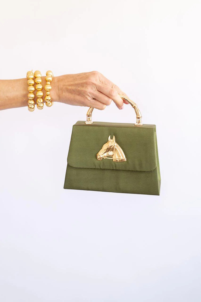 Lulu Small Green Handbag with Gold Handle | Lisi Lerch | Lisi Lerch Inc