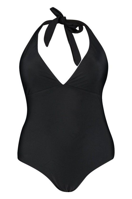 Plus Control Halterneck Swimsuit | Boohoo.com (US & CA)