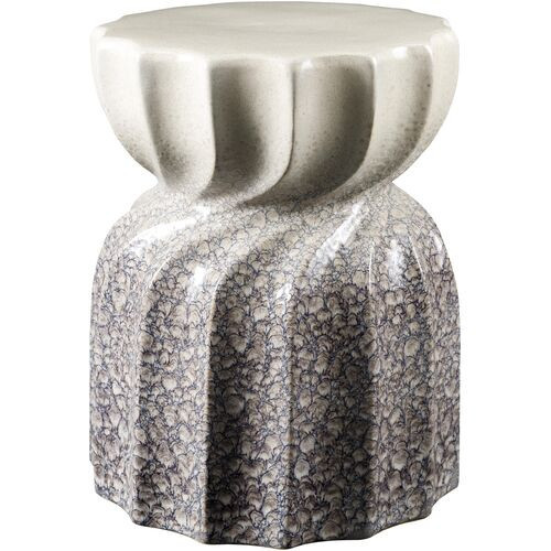 Sira 18" Speckled Ceramic Garden Stool | Perch Stool, Outdoor Stool, Patio Stool - Blue | One Kings Lane