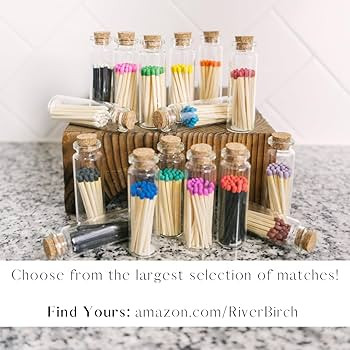 River Birch Decorative Matches in a Bottle with Striker - Cute & Colored Matches - 2 Bottles, For... | Amazon (US)