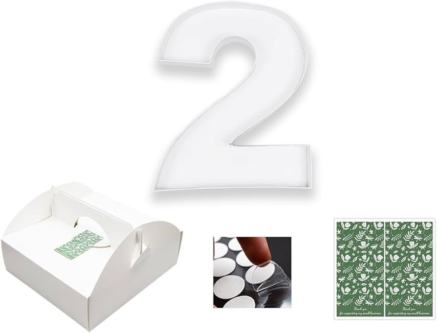 10" Cardboard Number Shaped Mache Party Decorative Strawberries Fillable Sweets Candy Box with Gi... | Amazon (US)