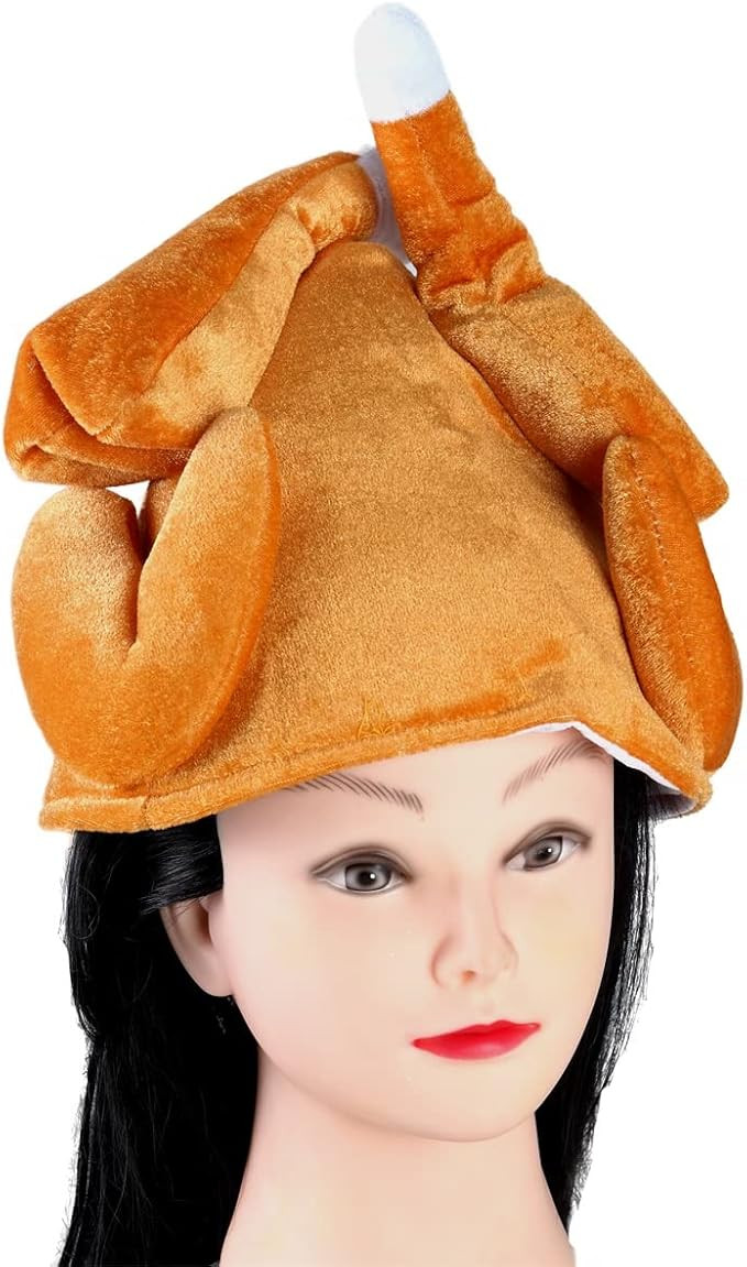 BinaryABC Thanksgiving Plush Turkey Hat,Roasted Turkey Hats,Thanksgiving Day Costume Party Access... | Amazon (US)