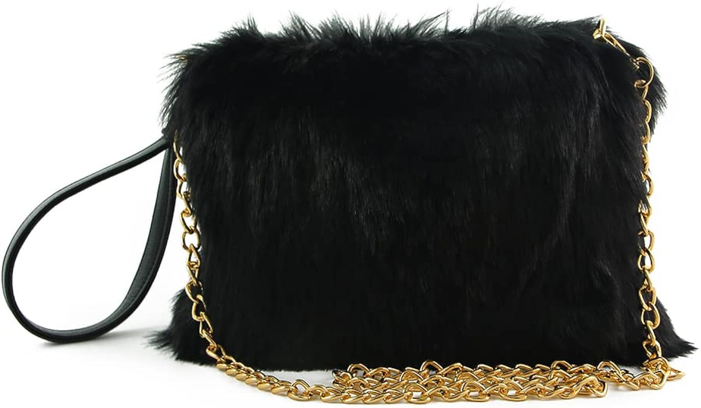 ZOSCGJMY Evening Faux Fur Handbags for Women Furry Fluffy Fuzzy Bags Purse Crossbody Shoulder Strap | Amazon (US)