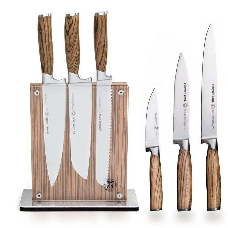 Schmidt Brothers® Cutlery Zebra Wood 7-Piece Knife Block Set | Walmart (US)