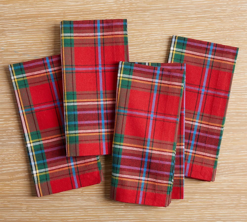 Clark Plaid Cotton Napkins, Set of 4 | Pottery Barn (US)