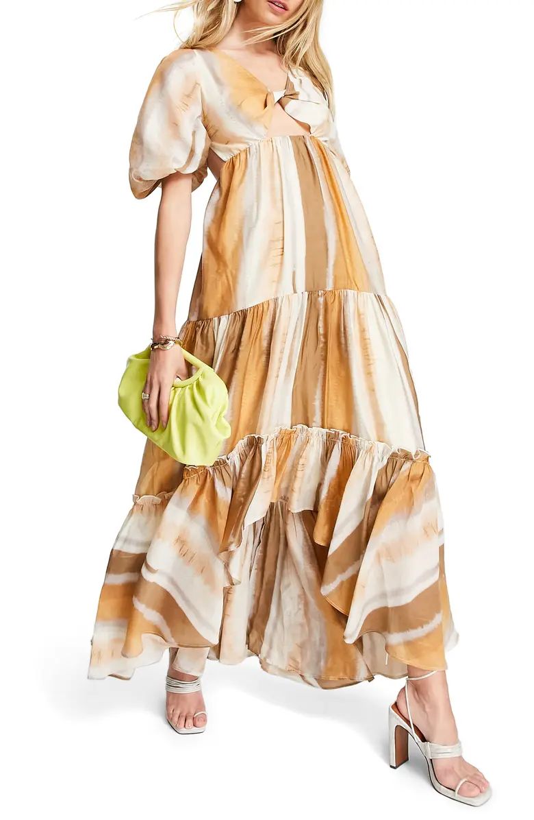 ASOS DESIGN Stripe Tiered Voile Maxi Dress | Nordstrom | Nordstrom
