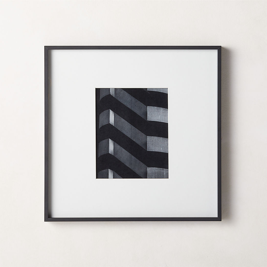 Gallery Soft Black Picture Frame with White Mat 8"x10" + Reviews | CB2 | CB2