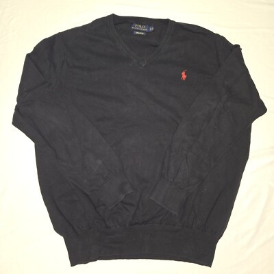 Longsleeve Pullover Mens Sweater Sz L Polo Ralph Lauren Pima Cotton V Neck  | eBay | eBay US