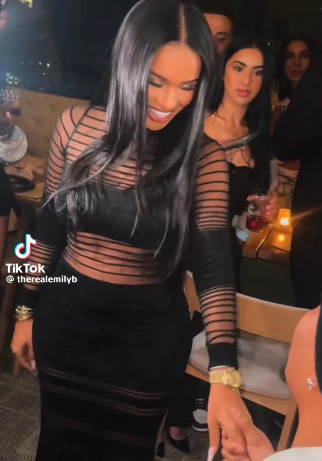 Taina getting engaged wearing Johanne Dress in Black
retrofete