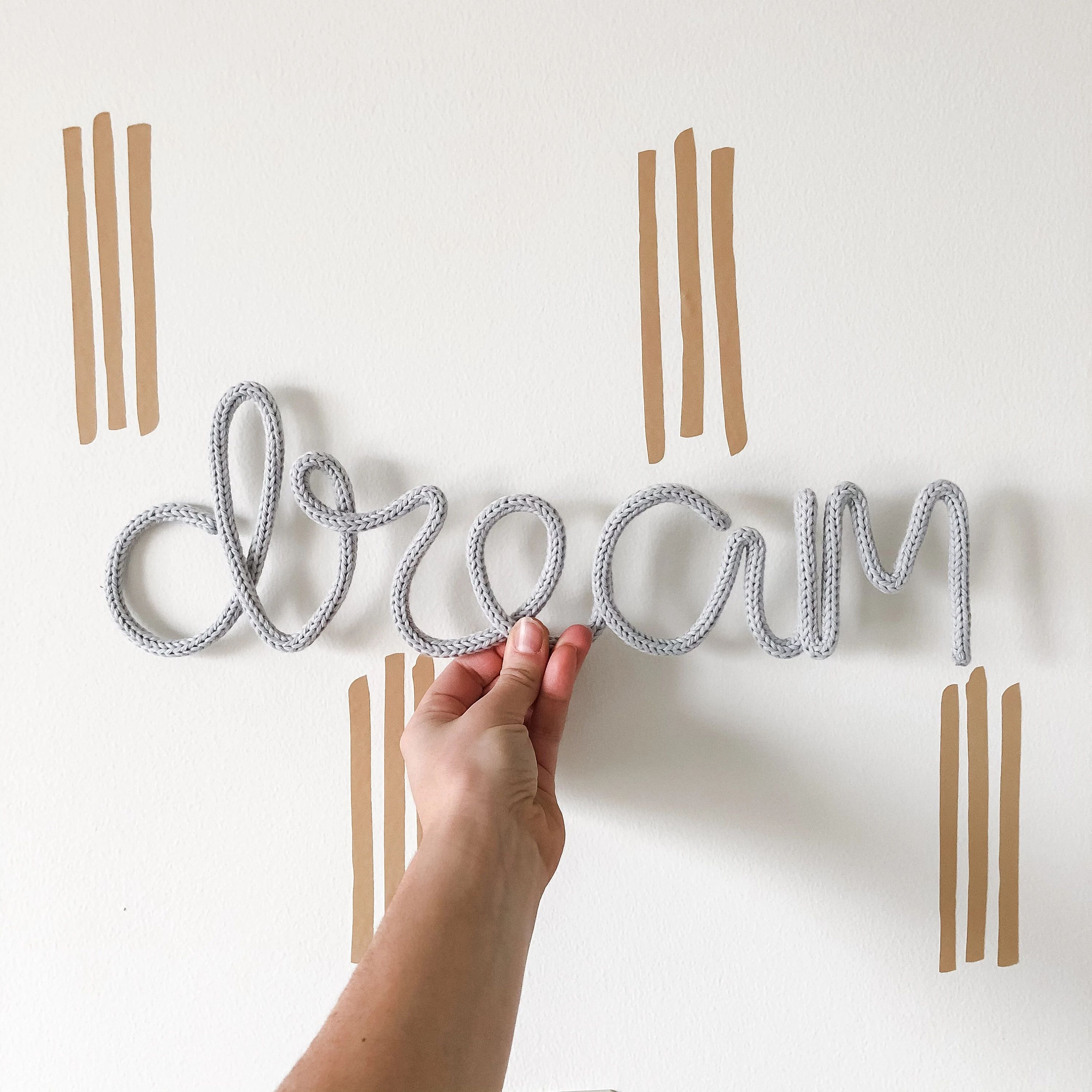 Dream or Dream Big: Knitted Wire Sign | Etsy (US)