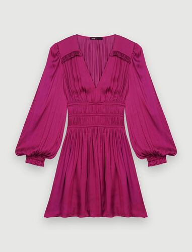 Flowing satin dress | Maje US
